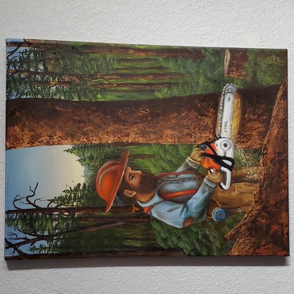 Origional Art Oil Painting 'The Sawyer'